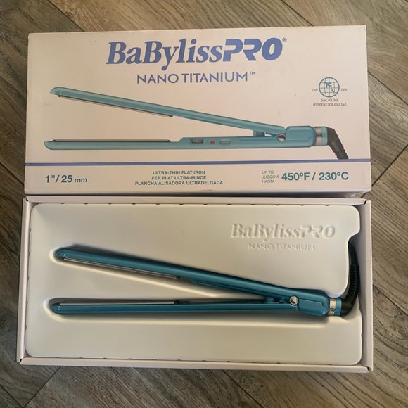 NEW BABYLISSPRO NANO TITANIUM 1" ULTRA THIN FLAT IRON - Picture 4 of 11